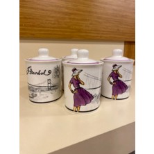 Baharat Takımı 4'lü Porselen Vakumlu Kapak Miniboy