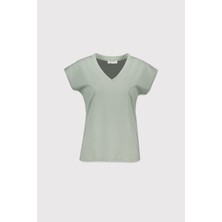 Babokah V Yaka Düşük Omuz T-Shirt
