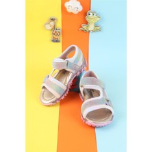 Moda Lime Kız Cırtlı Esnek Taban Tam Ortapedik Dayanıklı Geniş Kalıp Kız Çocuk Spor Sandalet Terlik