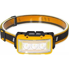 Sarı 10 Watt Sensörlü 11 Işık Modlu Kafa Lambası 24 Beyaz Smd - 6 Kırmızı Smd - 1 Power Ledli (4989)