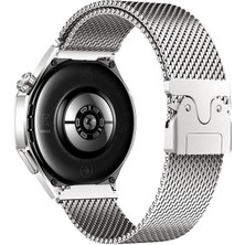 AktarMobile Galaxy Watch 3 45 mm Uyumlu Hasır Metal Örgü Kordon Kayış Ayarlanabilir Kilitli Mekanik Toka