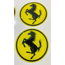 Ferrari Logo Sarı (5x5 Cm) Ikili Damla Etiket