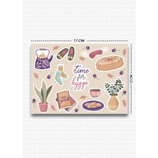 Cozy Temalı 5'li Sticker | Bullet Journal | Notebook | Ajanda | Scrapbook Için Uygun Set