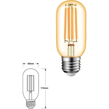 T45 Rustik Ampul Amber Renk Gün Işığı 3000K