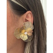 Özel Tasarım Büyük Çiçek Küpe