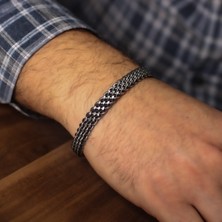 Nusret Takı 925 Ayar Gümüş Burgu Telli Unisex Bileklik