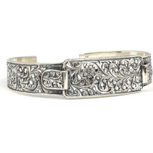 Nusret Takı 925 Ayar Gümüş Elişi Kalemli Künye Bilezik