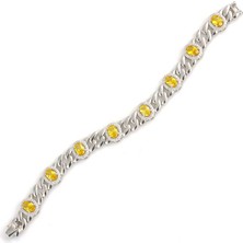 Nusret Takı 925 Ayar Gümüş Sekizli Sitrin Taşlı Bileklik