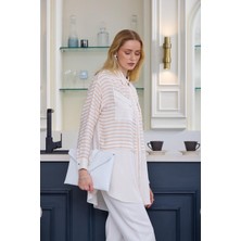Premium By Moodbasic Taşlı Çizgili Saten Tunik