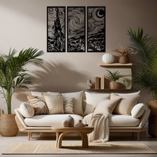 Starry Night 3'lü Metal Tablo