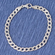 Nusret Takı 925 Ayar Gümüş 0,6 mm Desenli Zincir Bileklik