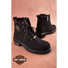 Harley Davidson Jim Erkek Siyah Nubuk Bot
