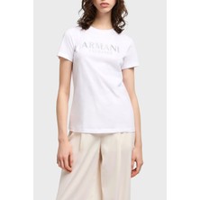 Armani Exchage  Pamuk Regular Fit Bisiklet Yaka Logolu T Shirt Bayan T Shirt XW000387 AF10354 U0002