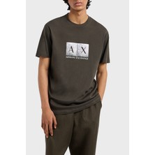 Armani Exchage Baskılı  Pamuk Regular Fit Bisiklet Yaka T Shirt Erkek T Shirt XM000555 AF10358 U8120