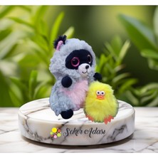 Şeker Adası Sevimli Peluş Rakun Kedi ve Civciv