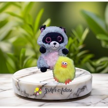 Şeker Adası Sevimli Peluş Rakun Kedi ve Civciv