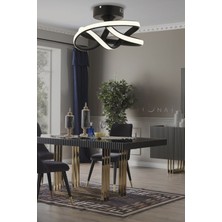 Vino Riserva Model Siyah Renk Metal Salon Mutfak Oturma Yatak Odası Modern LED Plafonyer Avize