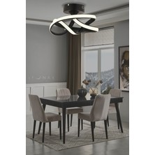 Vino Riserva Model Siyah Renk Metal Salon Mutfak Oturma Yatak Odası Modern LED Plafonyer Avize