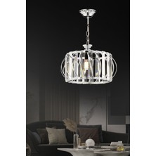 Luxury Krom 27 Lik Kristal Taşlı Avize