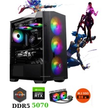 TKDEN-V51 RYZEN7-7700X 32GB Ddr5 1tb SSD RTX5070 12GB Oyuncu Sıvı Soğutma Masaüstü Bilgisayar