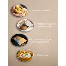 Mikrodalga Haşlama Pişirme Torbası - Mısır & Patates - Pratik Pişirme - Bej