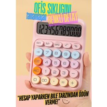 Şeker Gibi Hesaplar – 12 Haneli Renkli Mekanik Tuşlu Hesap Makinesi (Pastel Serisi 4 Renk)