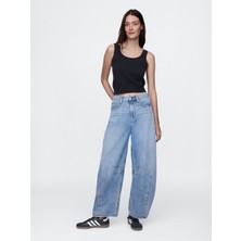 Kadın Mavi High Rise Ultrasoft Horseshoe Jean Pantolon