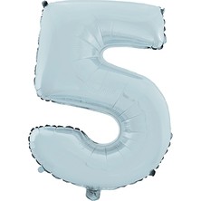 5 Rakam Mat Mavi Folyo Balon 26 Inç 66  cm