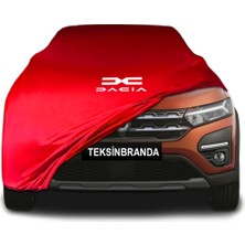 Dacia Jogger (2021 - ) Kırmızı Kumaş Araba Branda Logolu Kumaş Araba Brandası Penye Oto Branda