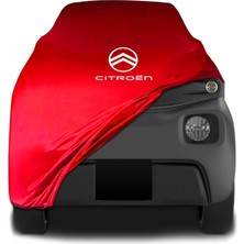 Citroen Ami (2020 - ) Kırmızı Kumaş Araba Branda Logolu Kumaş Araba Brandası Penye Oto Branda