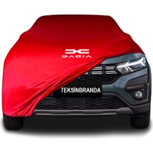 Dacia Sandero 3 Hatchback (2020-) Kırmızı Kumaş Araba Branda Logolu Kumaş Branda Penye Oto Branda