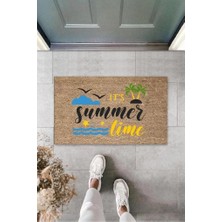 Bej Kapı Önü Paspası It's Summer Tıme Desen  K-3281