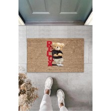 Dijital Relax Ayıcık Bej Kapı Paspası Dış Mekan Paspas K-3192