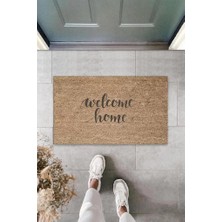 Siyah Kapı Önü Paspası Welcome Home Desen  K-3290
