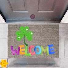 Kapı Önü Paspası Dekoratif Dijital Baskı Welcome P-2357