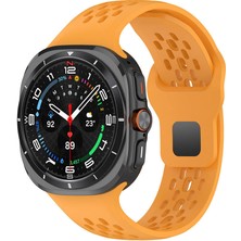 Zore Samsung Galaxy Watch Ultra 47MM KRD-119 Delikli Tasarım Silikon Kordon-Sarı