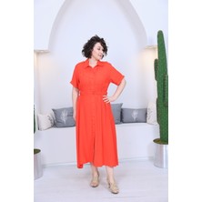 Orijinal Marka Belden Lastikli Nar Çiçeği Tril Elbise