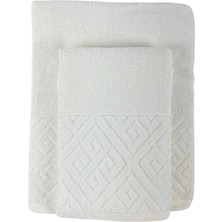 Banyo Duş Havlu Seti %100 Pamuk 90X150 cm ve 50X90 cm Vücut ve Baş Kafa Havlusu 2 Parça Desenli