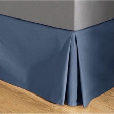 Lacivert Renk Yırtmaçlı Pamuk Saten Baza Eteği