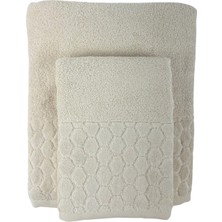 Banyo Duş Havlu Seti %100 Pamuk 90X150 cm ve 50X90 cm Vücut ve Baş Kafa Havlusu 2 Parça Desenli