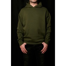 Erkek Kol Dikiş Detaylı Rahat Kesim Kapüşonlu Sweatshirt