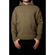 Erkek Kol Dikiş Detaylı Rahat Kesim Kapüşonlu Sweatshirt