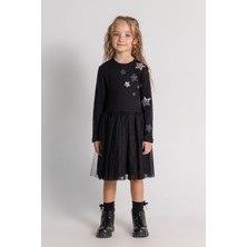 Kız Çocuk Yıldız Işlemeli Pamuklu Tütü Elbise