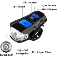 Multizone Bisiklet LCD Hız Göstergesi Su Geçirmez Şarjlı LED Işık 4 Mod Işık 6 Mod Korna