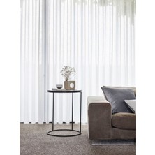 Modern Düz Tül Perde - Ekru - Pilesiz Dikim - YU7471