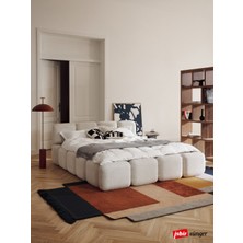 Mobilya Stant Most Oktagon Bazalı Mdf Karyola 01 Beyaz Bukle Kumaş Işbir Kuştüyü Sünger 180 x 200 Yatak Için(Kurulum Dahil)