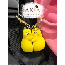 Sarılan Armut Mıknatıslı Çift Sevgili Anahtarlığı