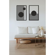 Bohem Tarz Geometrik Daireler Ikili Panel Duvar Dekorasyonu