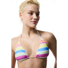Donna Çizgili Üçgen Bikini Üstü