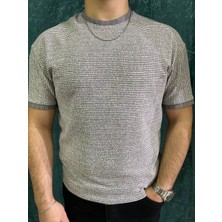 Slim Kalıp Çizgili Kumaş Erkek T-Shirt